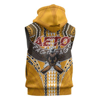 American Samoa Pago Pago Aeto Sleeveless Zip Hoodie Bald Eagle with Polynesian Art Tattoos LT03 - Polynesian Pride