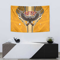 Samoa Pago Pago Aeto Tapestry Bald Eagle with Polynesian Art Tattoos - Polynesian Pride