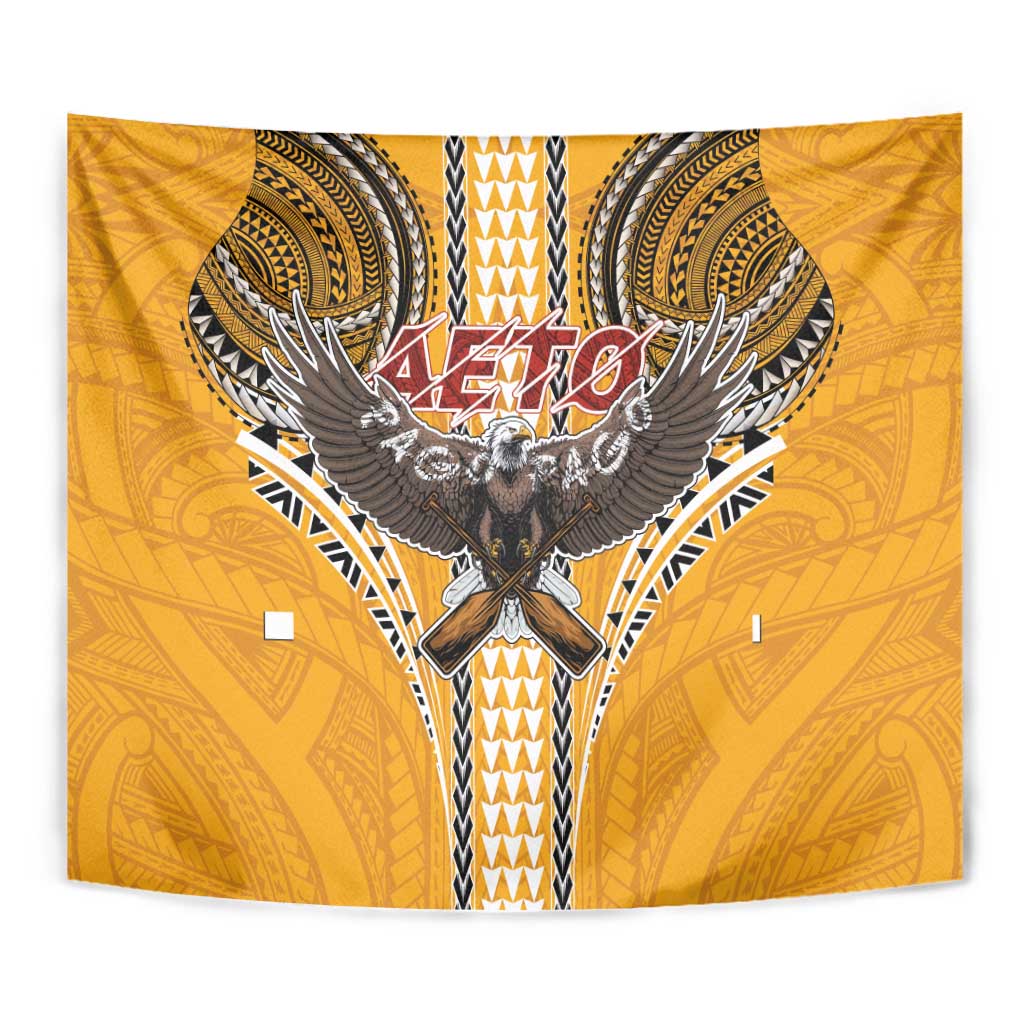 Samoa Pago Pago Aeto Tapestry Bald Eagle with Polynesian Art Tattoos - Polynesian Pride
