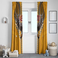 Samoa Pago Pago Aeto Window Curtain Bald Eagle with Polynesian Art Tattoos - Polynesian Pride