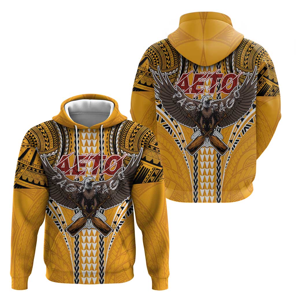 Samoa Pago Pago Aeto Zip Hoodie Bald Eagle with Polynesian Art Tattoos - Polynesian Pride