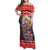 New Zealand Christmas Family Matching Off Shoulder Maxi Dress and Hawaiian Shirt Santa Catch The Wave Maori Pattern Retro Style LT03 Mom's Dress Red - Polynesian Pride