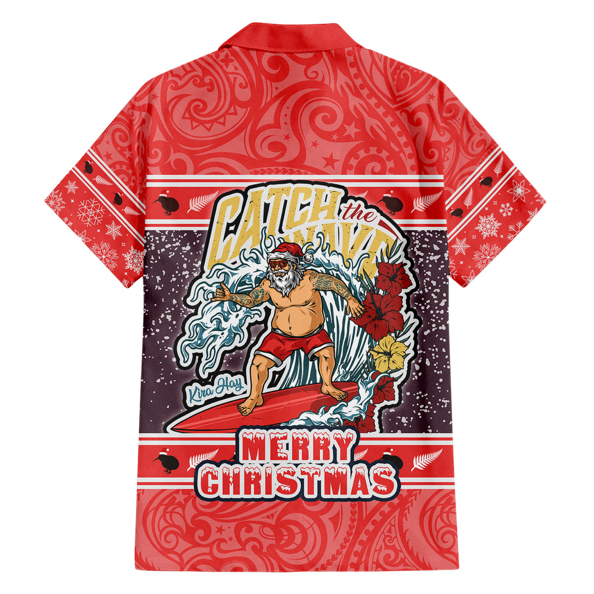 new-zealand-christmas-hawaiian-shirt-santa-catch-the-wave-maori-pattern-retro-style