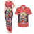 Custom New Zealand Christmas Couples Matching Tank Maxi Dress and Hawaiian Shirt Santa Catch The Wave Maori Pattern Retro Style LT03 Red - Polynesian Pride