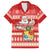 Tonga Christmas Family Matching Off Shoulder Long Sleeve Dress and Hawaiian Shirt The Santa Coat of Arms with Ngatu and Snow Pattern LT03 Dad's Shirt - Short Sleeve Red - Polynesian Pride