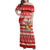 Tonga Christmas Family Matching Off Shoulder Maxi Dress and Hawaiian Shirt The Santa Coat of Arms with Ngatu and Snow Pattern LT03 Mom's Dress Red - Polynesian Pride