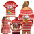 Tonga Christmas Family Matching Off Shoulder Short Dress and Hawaiian Shirt The Santa Coat of Arms with Ngatu and Snow Pattern LT03 - Polynesian Pride