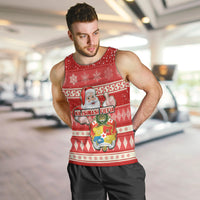 Tonga Christmas Men Tank Top The Santa Coat of Arms with Ngatu and Snow Pattern LT03 - Polynesian Pride