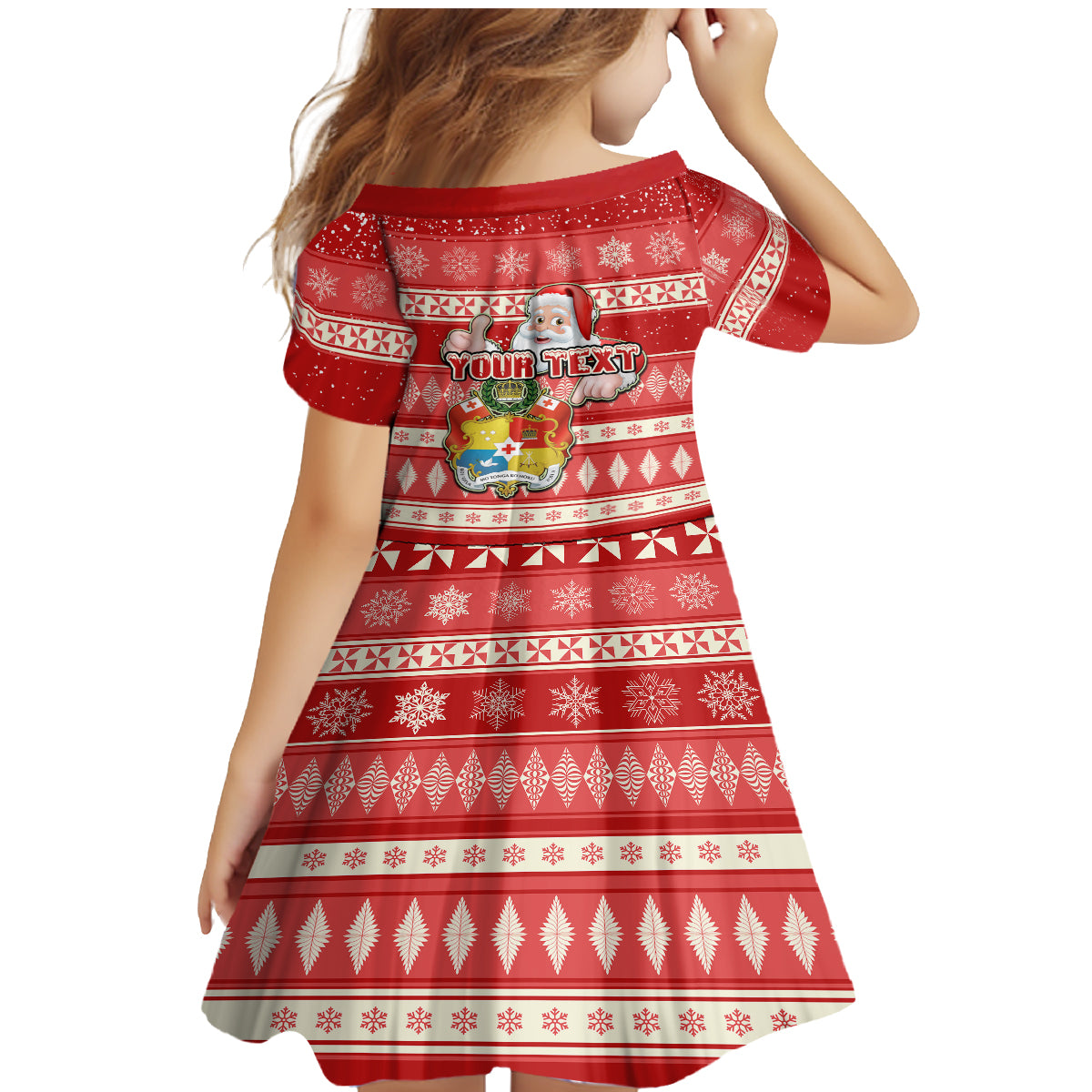 Custom Tonga Christmas Family Matching Mermaid Dress and Hawaiian Shirt The Santa Coat of Arms with Ngatu and Snow Pattern LT03 - Polynesian Pride
