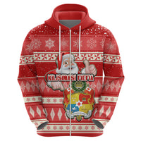 Custom Tonga Christmas Hoodie The Santa Coat of Arms with Ngatu and Snow Pattern LT03 - Polynesian Pride