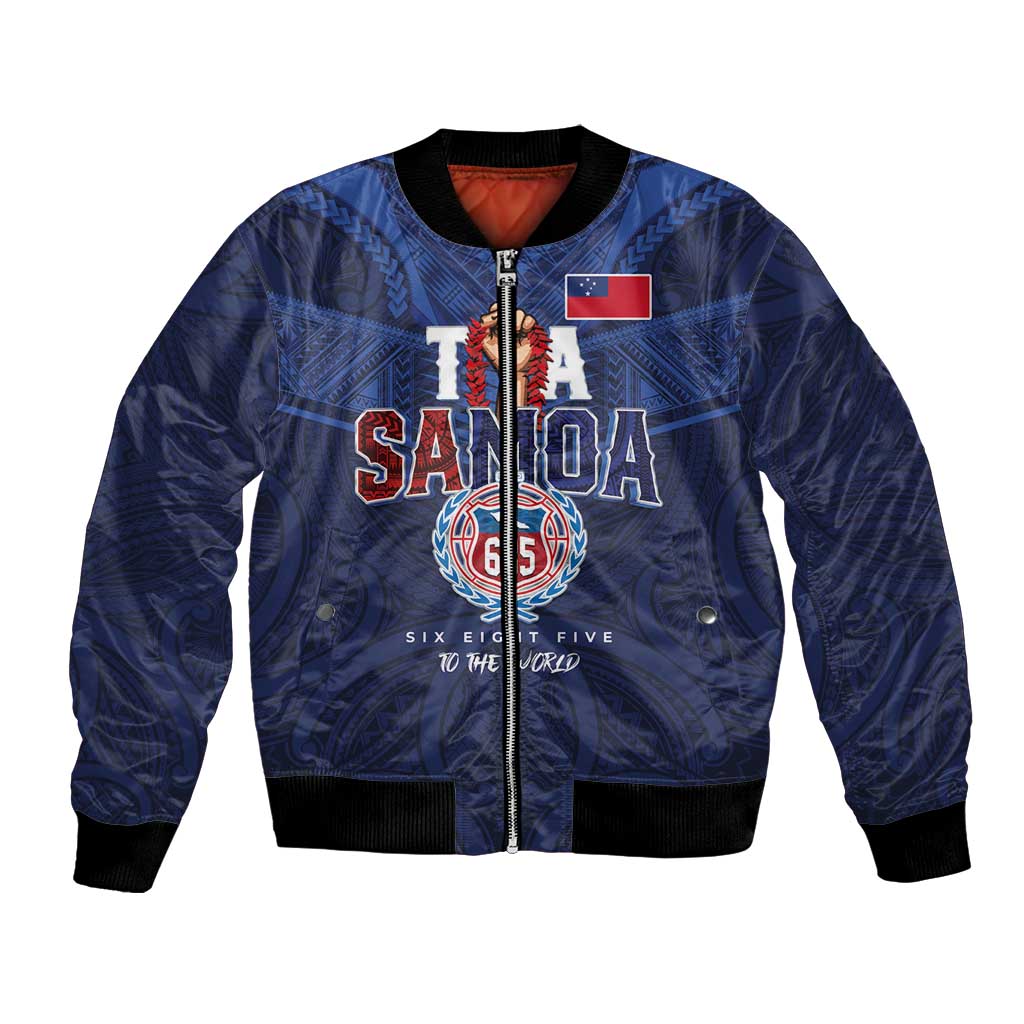 Custom Rugby Toa Samoa Bomber Jacket Champions Six Eight Five - Polynesian Pride