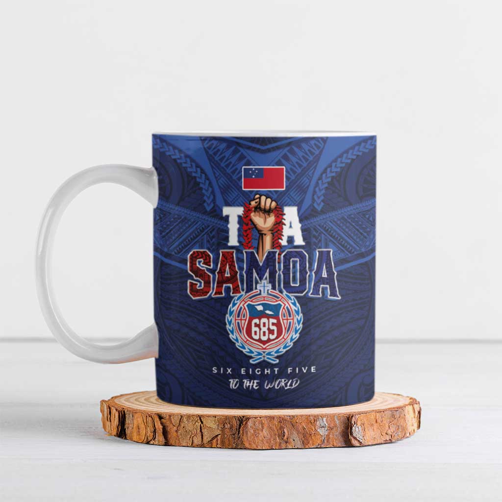 Custom Rugby Toa Samoa Ceramic Mug Champions Six Eight Five - Polynesian Pride