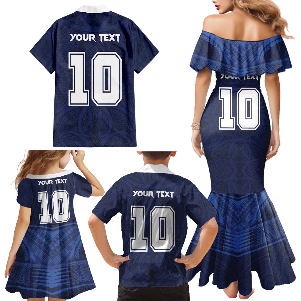 Custom Rugby Toa Samoa Family Matching Mermaid Dress and Hawaiian Shirt Champions Six Eight Five - Polynesian Pride