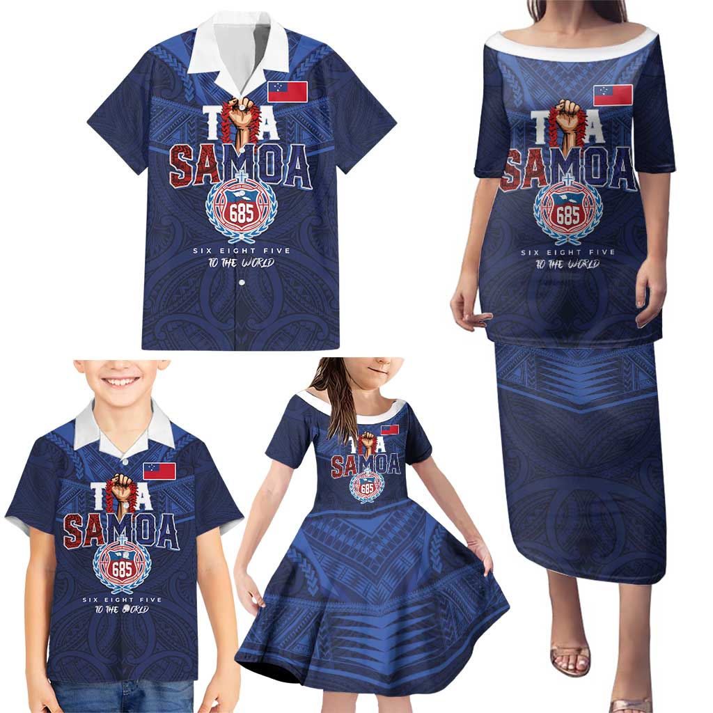 Custom Rugby Toa Samoa Family Matching Puletasi and Hawaiian Shirt Champions Six Eight Five - Polynesian Pride