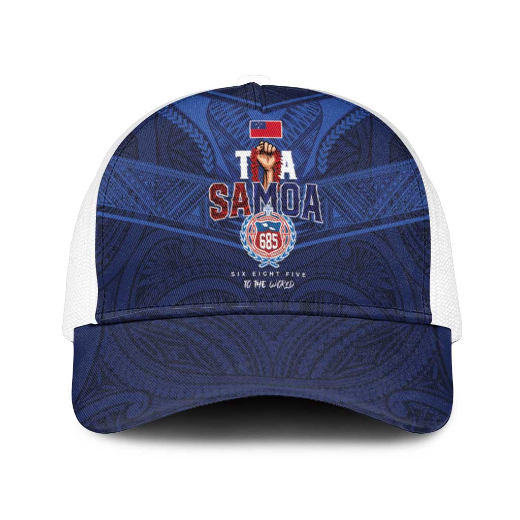 Custom Toa Samoa Rugby Mesh Trucker Cap Champions Six Eight Five - Polynesian Pride