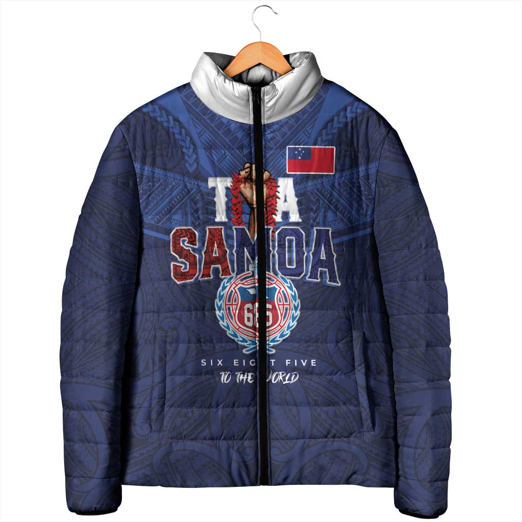 Custom Rugby Toa Samoa Padded Jacket Champions Six Eight Five - Polynesian Pride