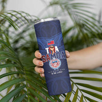 Custom Rugby Toa Samoa Skinny Tumbler Champions Six Eight Five - Polynesian Pride
