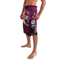 Hawaiian Plumeria and Hibiscus with Turtles Lavalava Polynesian Art Red Color - Polynesian Pride