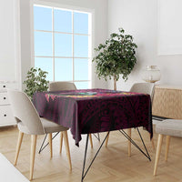 Hawaiian Plumeria and Hibiscus with Turtles Tablecloth Polynesian Art Red Color LT03 - Polynesian Pride