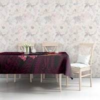 Hawaiian Plumeria and Hibiscus with Turtles Tablecloth Polynesian Art Red Color LT03 - Polynesian Pride