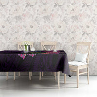 Hawaiian Plumeria and Hibiscus with Turtles Tablecloth Polynesian Art Purple Color LT03 - Polynesian Pride