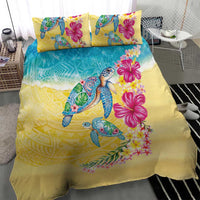 Hawaiian Tropical Plants Turtles Bedding Set Watercolor Style - Polynesian Pride
