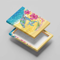 Hawaiian Tropical Plants Turtles Canvas Wall Art Watercolor Style - Polynesian Pride