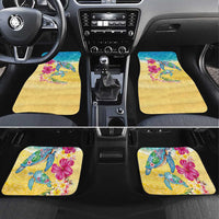 Hawaiian Tropical Plants Turtles Car Mats Watercolor Style - Polynesian Pride