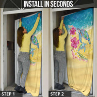 Hawaiian Tropical Plants Turtles Door Cover Watercolor Style - Polynesian Pride