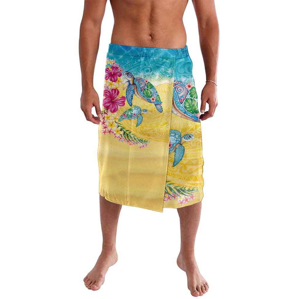 Hawaiian Tropical Plants Turtles Lavalava Watercolor Style - Polynesian Pride