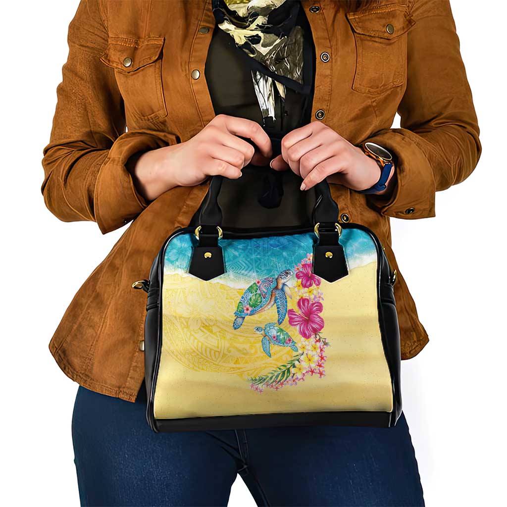 Hawaiian Tropical Plants Turtles Shoulder Handbag Watercolor Style - Polynesian Pride
