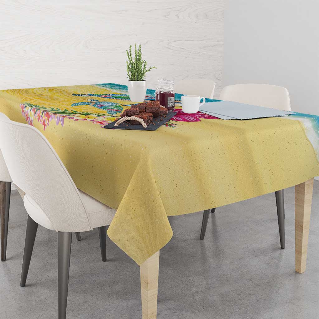 Hawaiian Tropical Plants Turtles Tablecloth Watercolor Style LT03 - Polynesian Pride