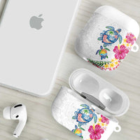 Hawaiian Abstract Art Turtles AirPods Case with Plumeria and Hibiscus - Polynesian Pride