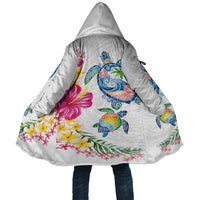 Hawaiian Abstract Art Turtles Cloak with Plumeria and Hibiscus - Polynesian Pride