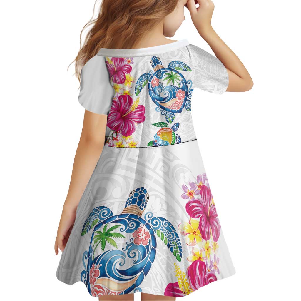 Hawaiian Abstract Art Turtles Family Matching Off Shoulder Maxi Dress and Hawaiian Shirt with Plumeria and Hibiscus - Polynesian Pride