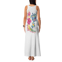 Hawaiian Abstract Art Turtles Family Matching Tank Maxi Dress and Hawaiian Shirt with Plumeria and Hibiscus - Polynesian Pride
