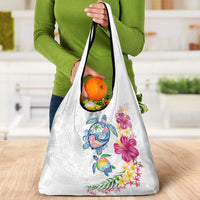 Hawaiian Abstract Art Turtles Grocery Bag with Plumeria and Hibiscus LT03 - Polynesian Pride