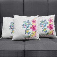 Hawaiian Abstract Art Turtles Pillow Cover with Plumeria and Hibiscus - Polynesian Pride