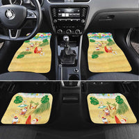 Hawaiian Mele Kalikimaka Car Mats Tropical Plumeria and Lei Funny Santa Beach - Polynesian Pride