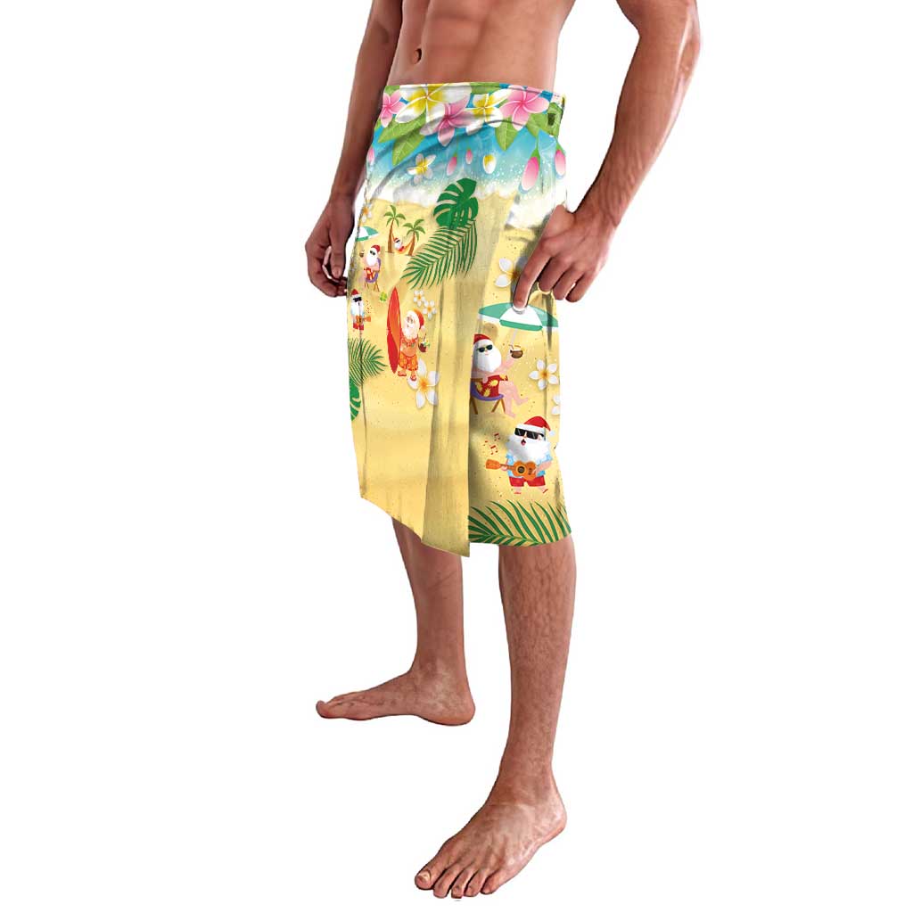 Hawaiian Mele Kalikimaka Lavalava Tropical Plumeria and Lei Funny Santa Beach - Polynesian Pride