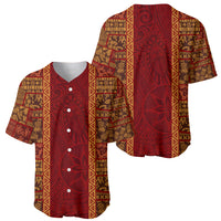 Hawaii Style Hibiscus and Tribal Element Fabric Patchwork Baseball Jersey LT03 - Polynesian Pride