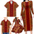 Hawaii Style Hibiscus and Tribal Element Fabric Patchwork Family Matching Long Sleeve Bodycon Dress and Hawaiian Shirt LT03 - Polynesian Pride