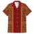 Hawaii Style Hibiscus and Tribal Element Fabric Patchwork Family Matching Puletasi Dress and Hawaiian Shirt LT03 Dad's Shirt - Short Sleeve Red - Polynesian Pride