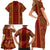 Hawaii Style Hibiscus and Tribal Element Fabric Patchwork Family Matching Short Sleeve Bodycon Dress and Hawaiian Shirt LT03 - Polynesian Pride