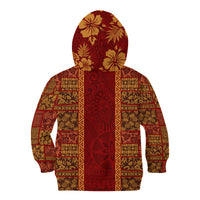 Hawaii Style Hibiscus and Tribal Element Fabric Patchwork Kid Hoodie LT03 - Polynesian Pride