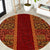 Hawaii Style Hibiscus and Tribal Element Fabric Patchwork Round Carpet LT03 Red - Polynesian Pride