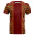 Hawaii Style Hibiscus and Tribal Element Fabric Patchwork T Shirt LT03 Red - Polynesian Pride