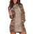 Hawaii Style Hibiscus and Tribal Element Fabric Patchwork Hoodie Dress Beige Version LT03 Beige - Polynesian Pride