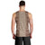 Hawaii Style Hibiscus and Tribal Element Fabric Patchwork Men Tank Top Beige Version LT03 - Polynesian Pride