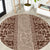 Hawaii Style Hibiscus and Tribal Element Fabric Patchwork Round Carpet Beige Version LT03 Beige - Polynesian Pride